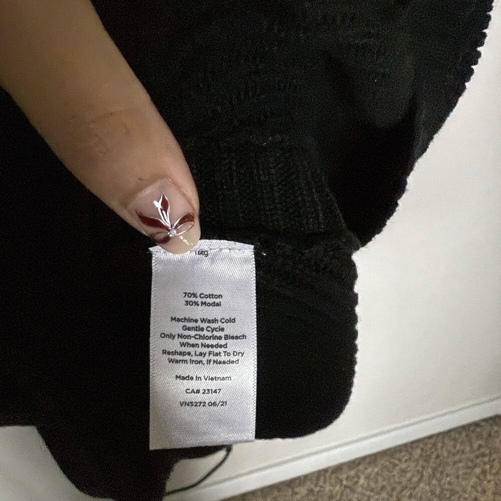 Talbots Womens Turtleneck Sweater Large Black Minimalist Preppy Old Money Chic - Picture 5 of 6